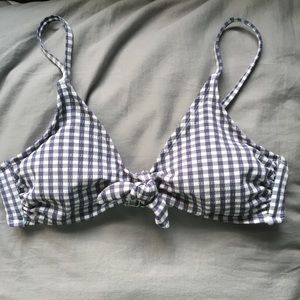 Never Worn Gingham Print Bikini Top